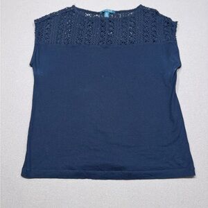 Ralph Lauren Black Top with Lace Design